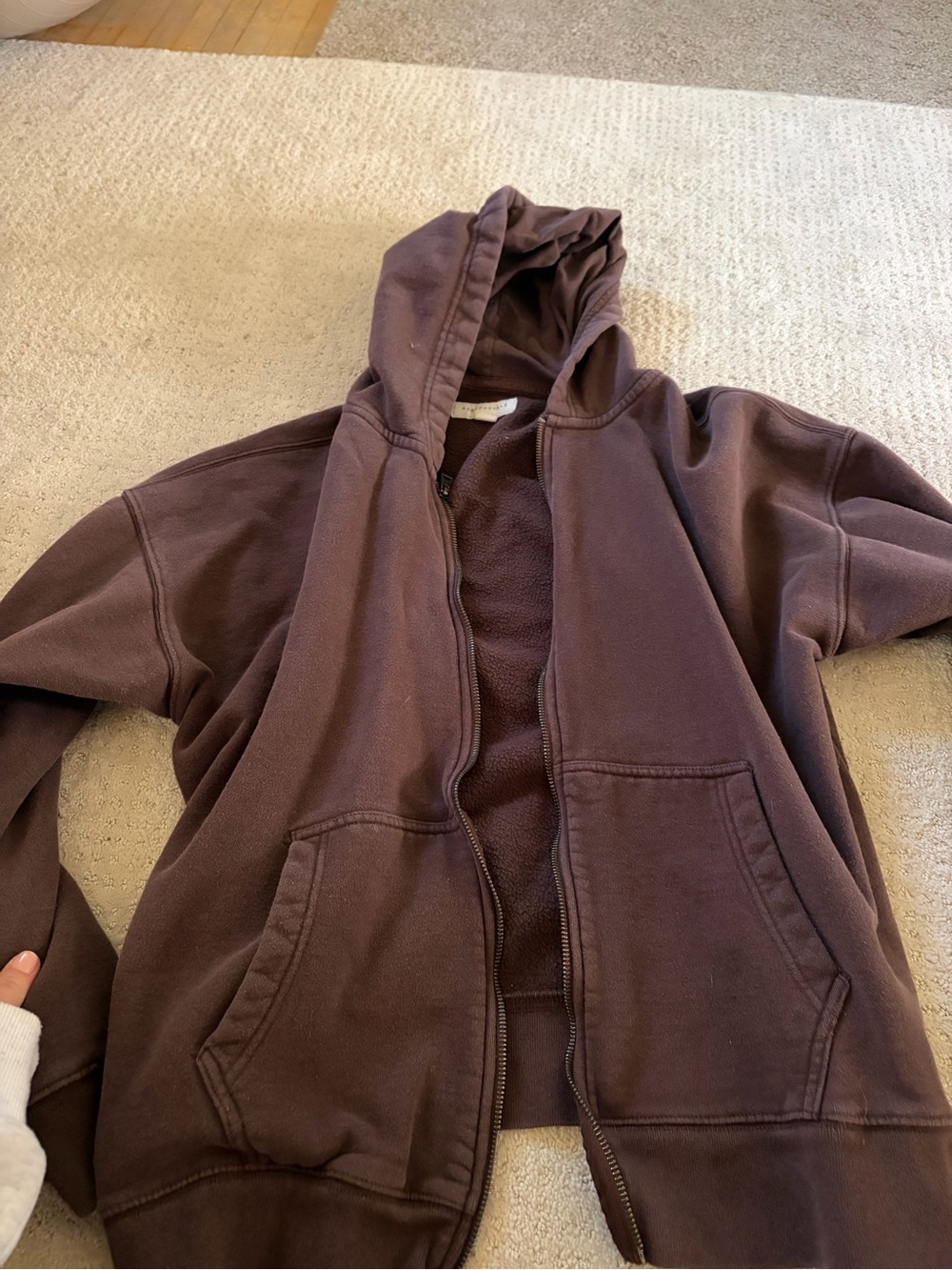 Aeropostale Women’s Dark Brown Full-Zip Hoodie Jacket